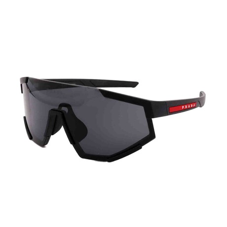 Men's // Prada // Sport PS04WSF DG006F Non-Polarized Aviator Sunglasses // Rubber Black + Dark Gray