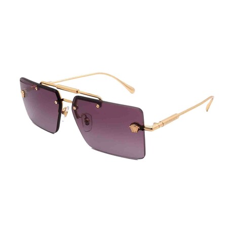 Men's // Versace // VE2245 10028H Non-Polarized Pilot Sunglasses // Gold + Violet Gradient