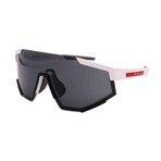 Men's // Prada Sport PS04WSF TWK06F Aviator Sunglasses // White Rubber + Dark Grey Lenses