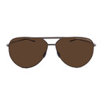 Porsche // Men's // P8688 D604 Pilot Sunglasses // Gunmetal + Brown Lenses