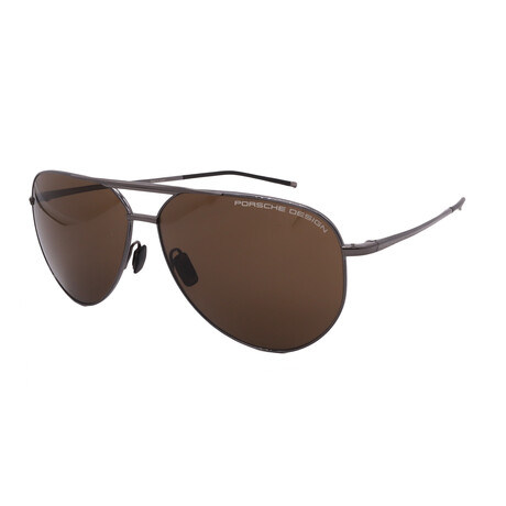 Men's // Porsche // P8688 D604 Pilot Non-Polarized Sunglasses // Gunmetal + Brown