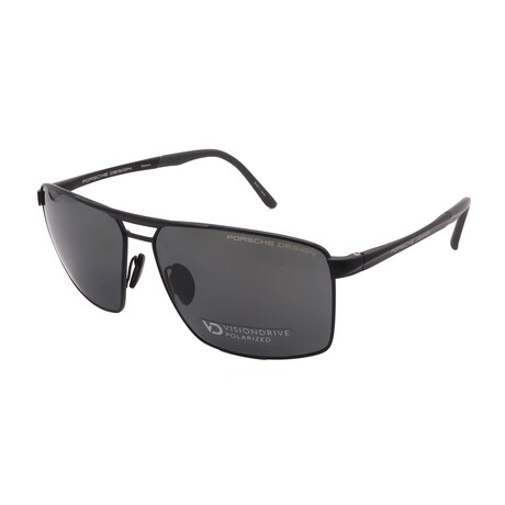 Men's // Porsche // P8918 A416 Square Non-Polarized Sunglasses // Black + Gray