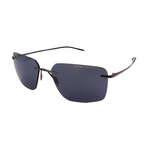 Porsche // Men's // P8923-62C Square Sunglasses // Grey  + Blue Mirror Lenses
