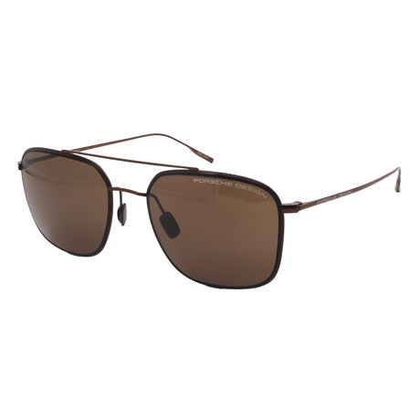 Men's // Porsche // P8940 D629 Pilot Non-Polarized Sunglasses // Black Brown + Brown