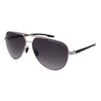 Porsche // Men's // P8935 D226 Aviator Sunglasses // Matte Black Silver + Gray Gradient