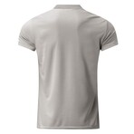 Quarter-Zip Short Sleeve Solid Polo Shirt // Gray (S)