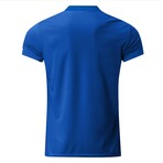 Quarter-Zip Short Sleeve Solid Polo Shirt // Royal Blue (S)