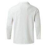 Quarter-Zip Long Sleeve Ribbed Polo Shirt // White (S)
