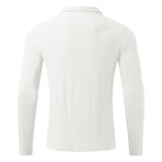 Quarter-Zip Long Sleeve Ribbed Shirt // White (XS)