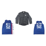 NJ Nets // Buck Williams Signed Jersey + Randy Foye Game-Used Jacket