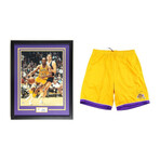 LA Lakers // Jerry West Signed Shorts + Elgin Baylor Signed Framed Photo