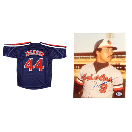 Reggie Jackson // Angels Signed Jersey + Orioles Signed Photo