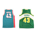 Seattle Supersonics // Vin Baker Signed Jersey + Jack Sikma Signed Jersey