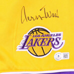 LA Lakers // Jerry West Signed Shorts + Elgin Baylor Signed Framed Photo