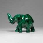 Genuine Polished Malachite Elephant Carving