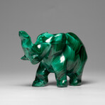 Genuine Polished Malachite Elephant Carving