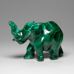 Genuine Polished Malachite Elephant Carving
