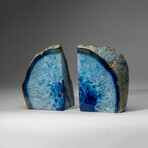 Genuine Polished Blue Banded Agate Bookends v.2