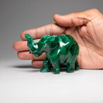 Genuine Polished Malachite Elephant Carving