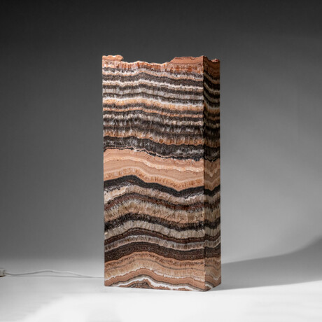 Genuine Square Banded Onyx Lamp from Mexico