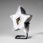 Genuine Agate Geode Star on Custom Metal Stand