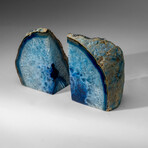 Genuine Polished Blue Banded Agate Bookends v.2