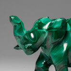 Genuine Polished Malachite Elephant Carving