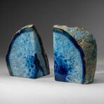 Genuine Polished Blue Banded Agate Bookends v.2