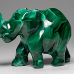Genuine Polished Malachite Elephant Carving