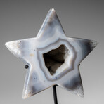 Genuine Agate Geode Star on Custom Metal Stand