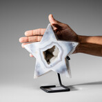 Genuine Agate Geode Star on Custom Metal Stand