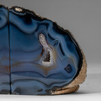Genuine Polished Blue Banded Agate Bookends v.1