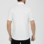 Solid Button-Down (Black Buttons) Short Sleeve Shirt // White (2XL)