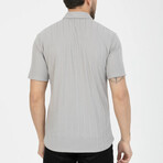 Solid Button-Down (Black Buttons) Short Sleeve Shirt // Gray (L)