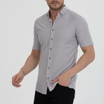 Striped Button-Down (Black Buttons) Short Sleeve Shirt // Gray (2XL)