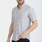 Textured Button-Down (Black Buttons) Short Sleeve Shirt // Gray (XL)