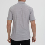 Striped Button-Down (Black Buttons) Short Sleeve Shirt // Gray (2XL)