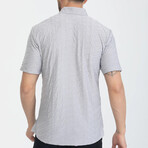 Textured Button-Down (Black Buttons) Short Sleeve Shirt // Gray (XL)