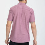 Textured Button-Up (Black Buttons) Short Sleeve Shirt // Lilac (M)