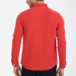 Solid Button-Down (White Buttons) Long Sleeve Shirt // Red (XL)