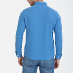 Solid Button-Down (White Buttons) Long Sleeve Shirt // Light Blue (L)