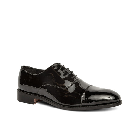 Clinton Cap-Toe Leather Tuxedo Oxford // Black (US: 6.5)