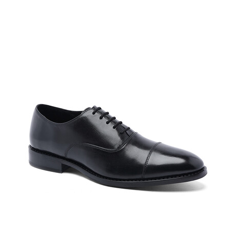 Clinton Cap-Toe Clinton Cap-Toe Leather Oxford w/ Rubber Sole // Black (US: 6.5)