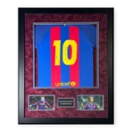 Messi & Ronaldinho // Barcelona // Signed Shirt + Framed
