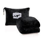 2-in-1 Travel Blanket & Pillow with Integrated Carry Case // 40" x 70" (Black)