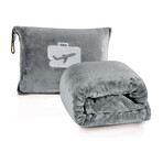 2-in-1 Travel Blanket & Pillow with Integrated Carry Case // 40" x 70" (Black)