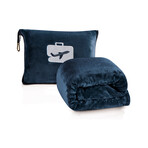 2-in-1 Travel Blanket & Pillow with Integrated Carry Case // 40" x 70" (Black)