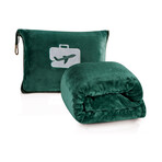 2-in-1 Travel Blanket & Pillow with Integrated Carry Case // 40" x 70" (Black)