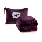 2-in-1 Travel Blanket & Pillow with Integrated Carry Case // 40" x 70" (Black)