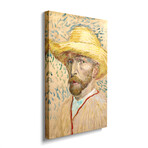 Self Portrait With Straw Hat, Summer 1887 by Vincent van Gogh (26"H x 18"W x 1.5"D)